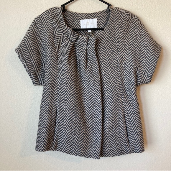 7 for all mankind cropped wool blend swing coat xs - Picture 2 of 10